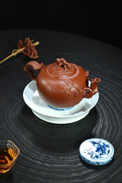 原礦極品降坡泥松鼠葡萄紫砂壺「20260314每日特價」