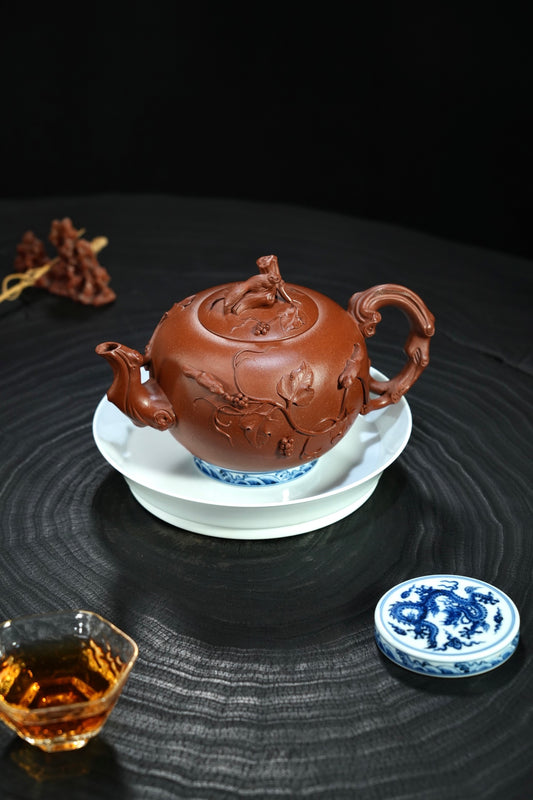 原礦極品降坡泥松鼠葡萄紫砂壺「20260314每日特價」