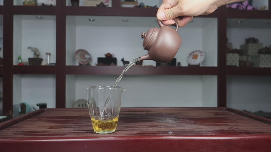 Fully handmade old purple clay high-handle purple clay teapot