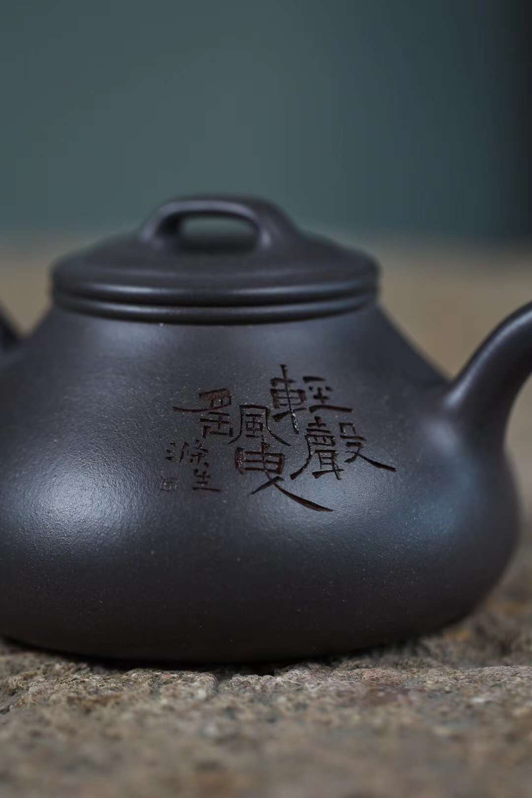 Raw ore green stucco house scoop Zisha teapot