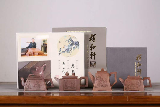 [Collection grade] A set of original ore Benshan Duan Niqin, chess, calligraphy and painting purple clay pot