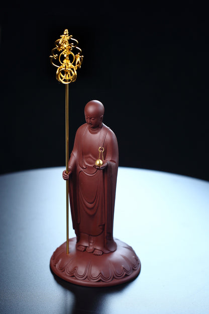 Ksitigarbha Bodhisattva Purple Clay Ornament