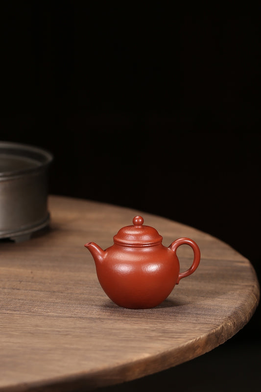 粗砂朱泥秋水紫砂壶