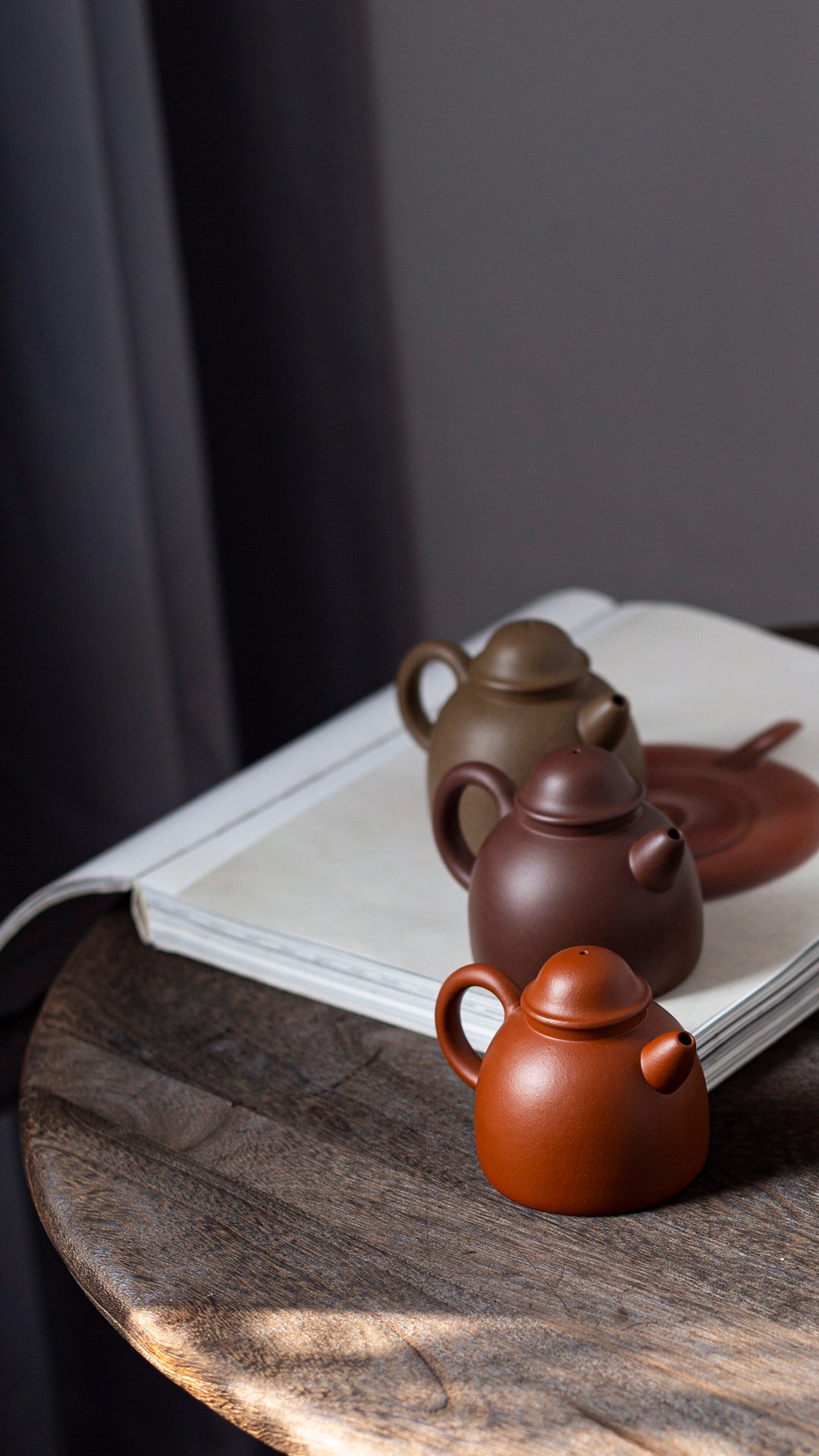 Little fisherman's purple clay teapot