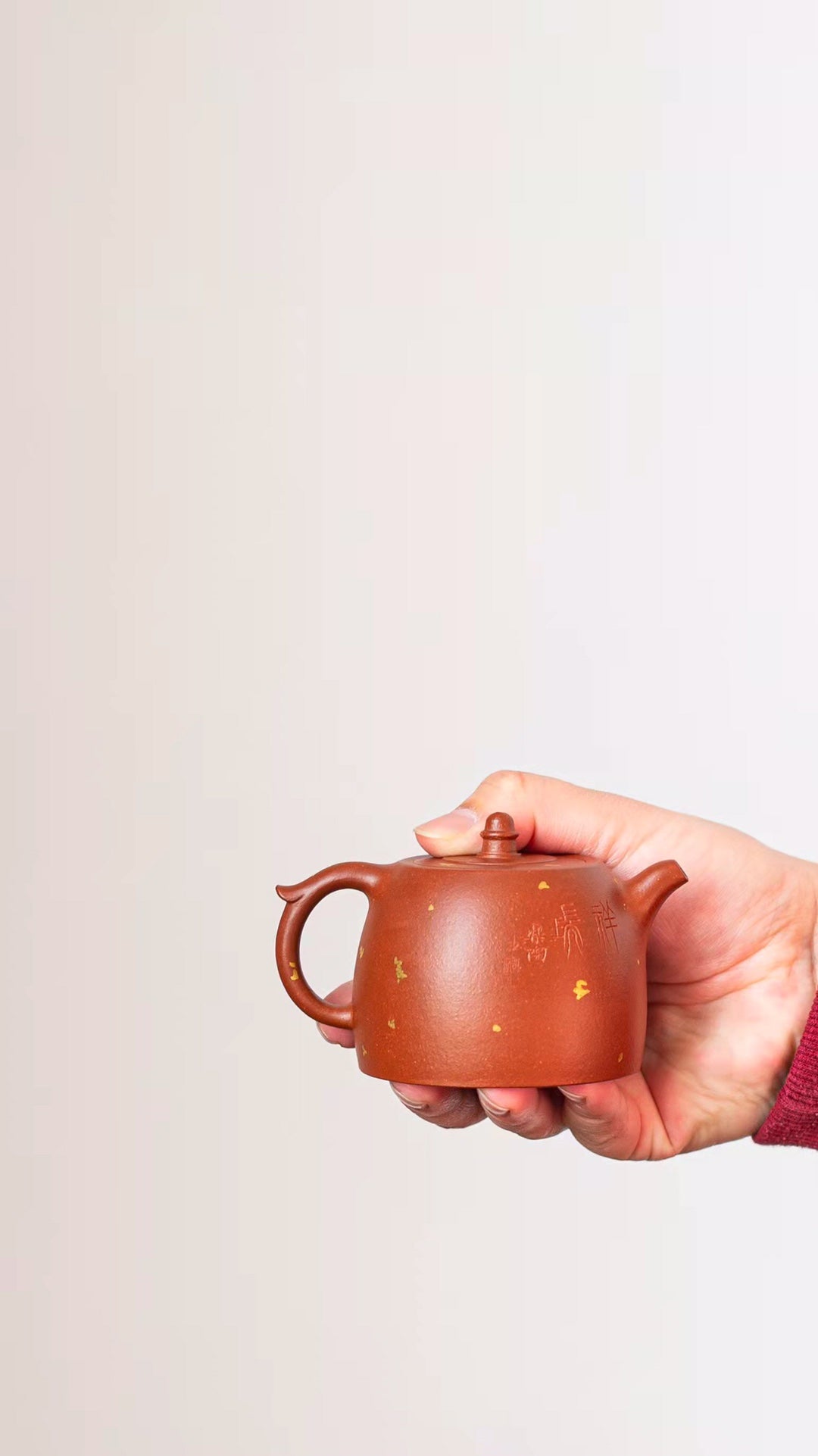 Raw ore red downslope Handuo Zisha teapot