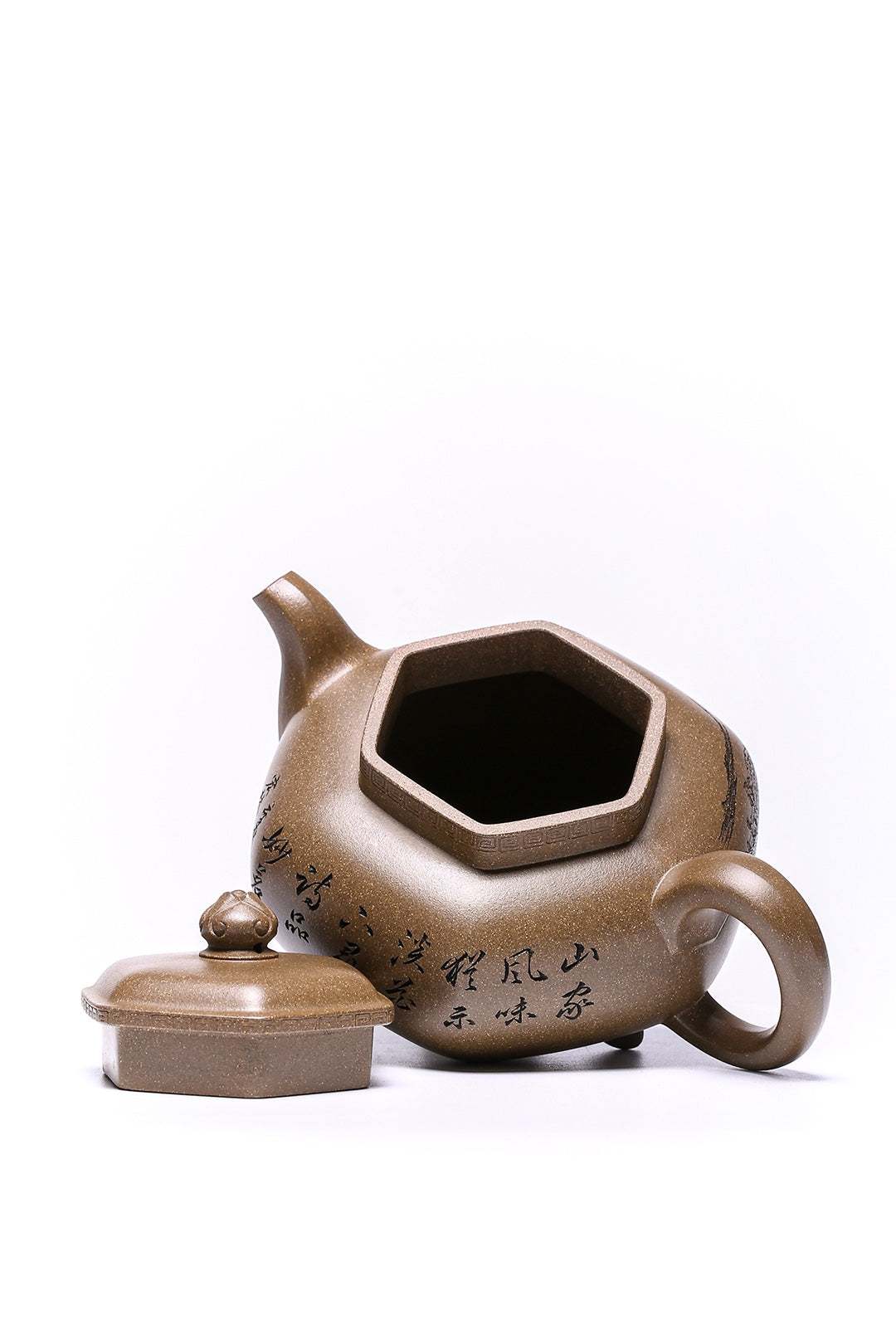 Laoqing Duan Three-legged Ruyi Zisha Teapot