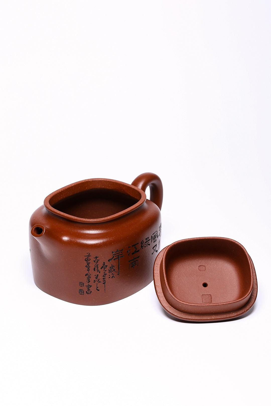 Mixed Fangdezhong Zisha Teapot with Downhill Material