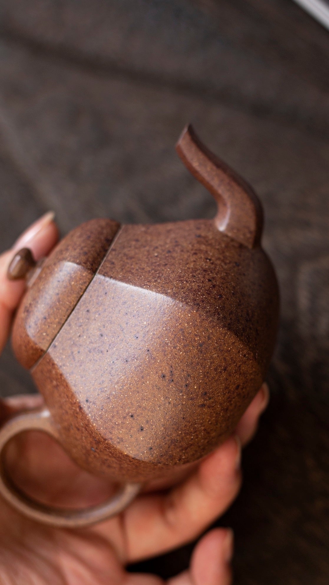Raw ore purple clay ultra-high temperature hexagonal pear-shaped purple clay teapot