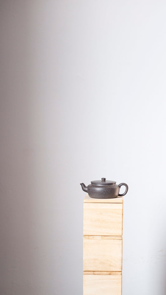 原矿老紫泥德韵平盖紫砂壶