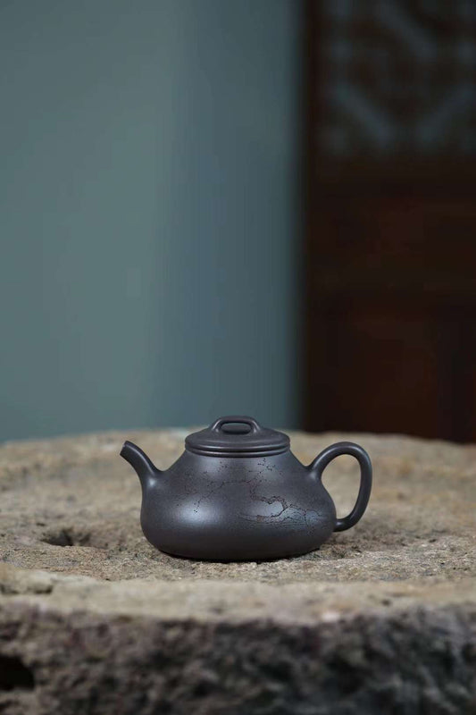 Raw ore green stucco house scoop Zisha teapot