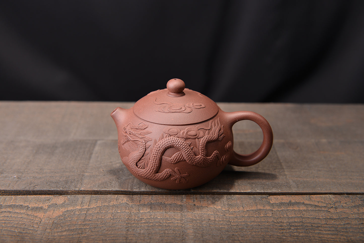 High Quality Purple Clay Shuanglong Pile Painted Xishi Pot