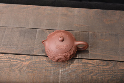 High Quality Purple Clay Shuanglong Pile Painted Xishi Pot