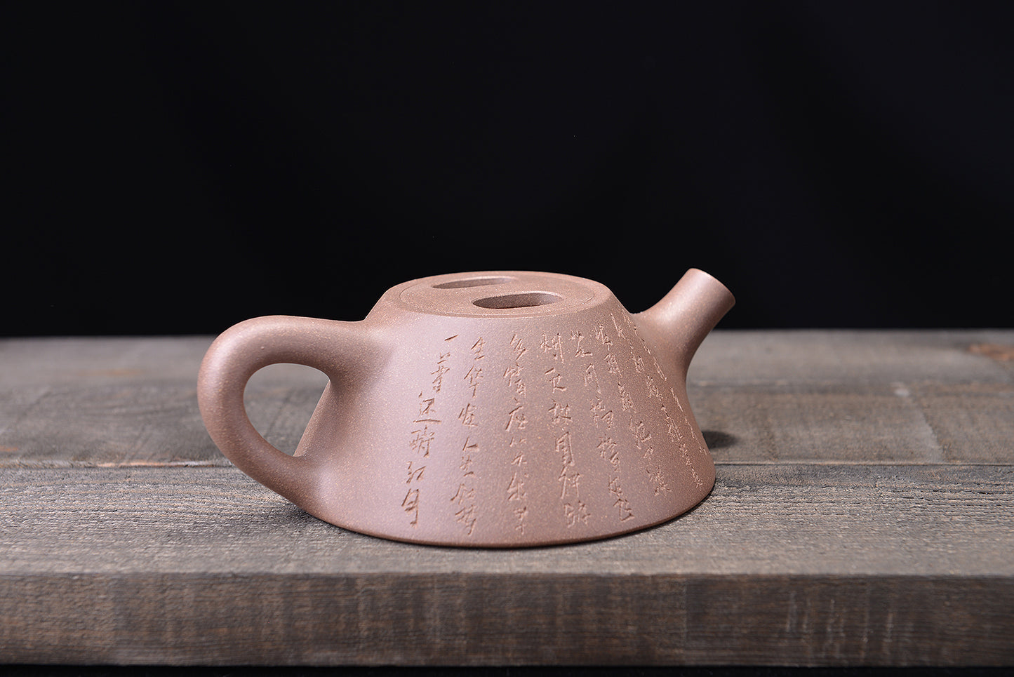 Ming and Qing Dynasties Clay Cow Covered Stone Scoop Zisha Teapot