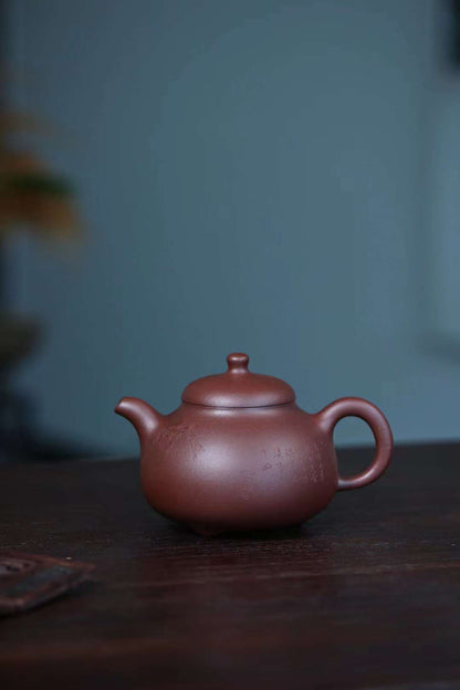 Raw ore old purple clay three-legged milk scoop purple sand teapot
